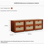 Solid Wood Ash Cabinet with Rattan Weaving - Stylish Storage Solution for Modern Interiors hsms-4922
