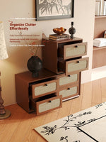 Solid Wood Ash Cabinet with Rattan Weaving - Stylish Storage Solution for Modern Interiors hsms-4922