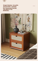 Solid Wood Ash Cabinet with Rattan Weaving - Stylish Storage Solution for Modern Interiors hsms-4922