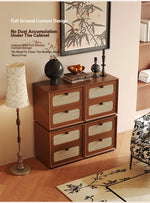 Solid Wood Ash Cabinet with Rattan Weaving - Stylish Storage Solution for Modern Interiors hsms-4922
