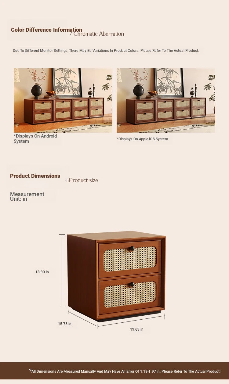 Solid Wood Ash Cabinet with Rattan Weaving - Stylish Storage Solution for Modern Interiors hsms-4922