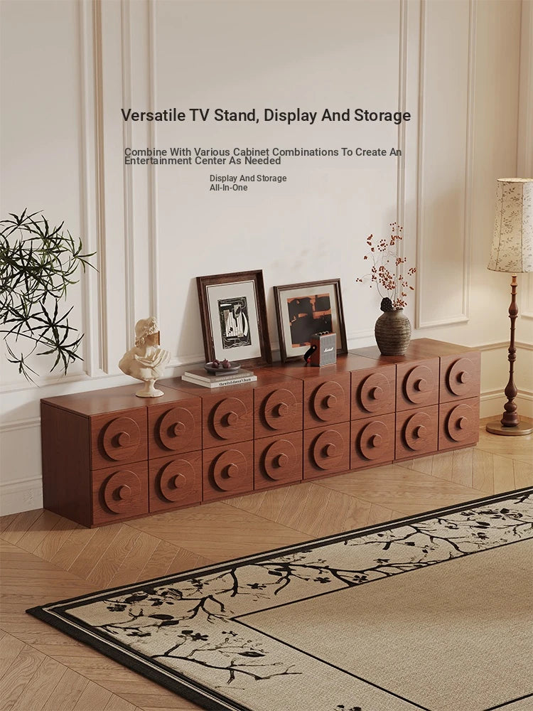 Stylish Multi-Layer Board Cabinet with Unique Circular Design - Modern Storage Solution for Your Home hsms-4925