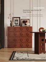 Stylish Multi-Layer Board Cabinet with Unique Circular Design - Modern Storage Solution for Your Home hsms-4925
