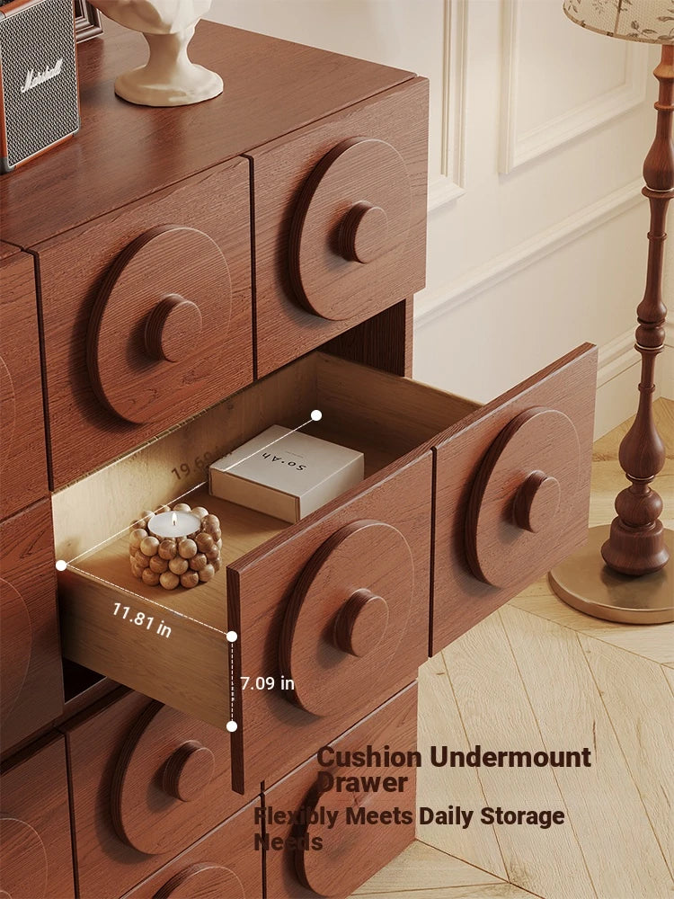 Stylish Multi-Layer Board Cabinet with Unique Circular Design - Modern Storage Solution for Your Home hsms-4925