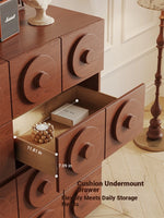 Stylish Multi-Layer Board Cabinet with Unique Circular Design - Modern Storage Solution for Your Home hsms-4925