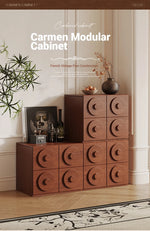 Stylish Multi-Layer Board Cabinet with Unique Circular Design - Modern Storage Solution for Your Home hsms-4925