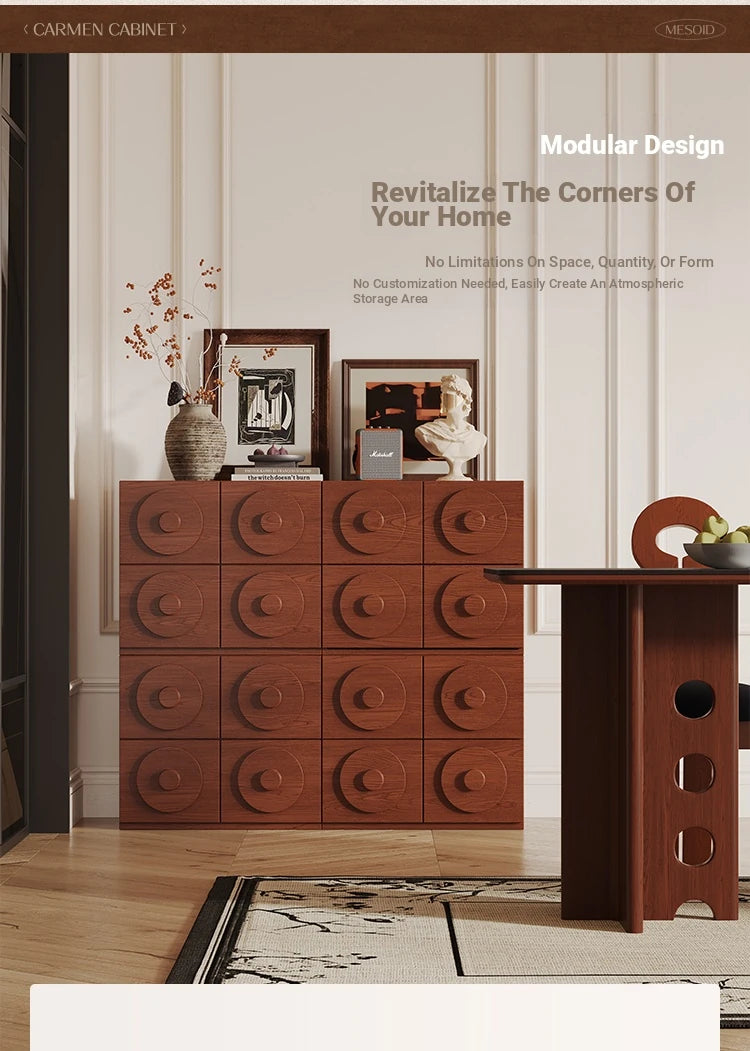 Stylish Multi-Layer Board Cabinet with Unique Circular Design - Modern Storage Solution for Your Home hsms-4925