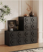 Stylish Multi-Layer Board Cabinet with Unique Circular Design - Modern Storage Solution for Your Home hsms-4925