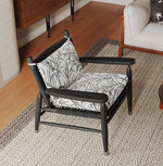 Stylish Ash Wood Accent Chair with Cowhide Leather Cushion - Perfect for Modern Living Rooms! hsms-4926