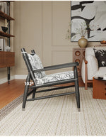 Stylish Ash Wood Accent Chair with Cowhide Leather Cushion - Perfect for Modern Living Rooms! hsms-4926