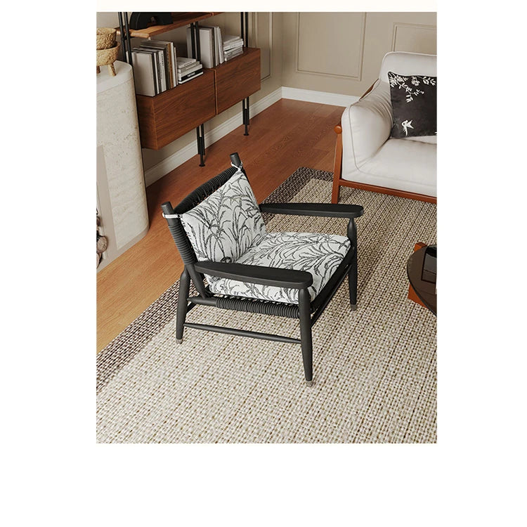 Stylish Ash Wood Accent Chair with Cowhide Leather Cushion - Perfect for Modern Living Rooms! hsms-4926