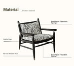 Stylish Ash Wood Accent Chair with Cowhide Leather Cushion - Perfect for Modern Living Rooms! hsms-4926