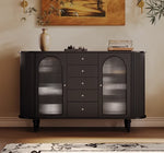 Elegant Solid Wood Cabinet with Glass and Ceramic Accents – Modern Storage Solution for Stylish Interiors hsms-4927