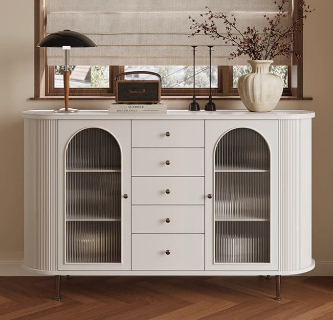 Elegant Solid Wood Cabinet with Glass and Ceramic Accents – Modern Storage Solution for Stylish Interiors hsms-4927