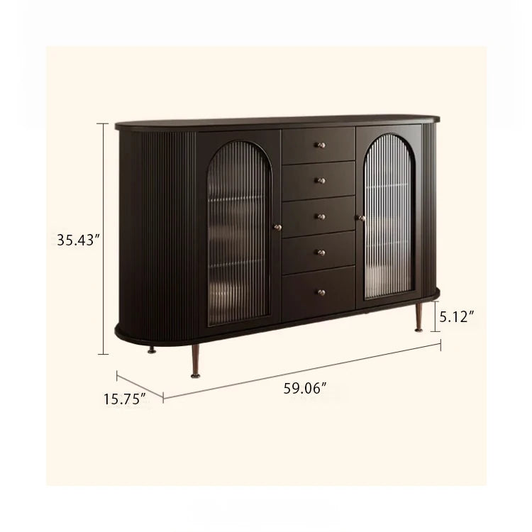 Elegant Solid Wood Cabinet with Glass and Ceramic Accents – Modern Storage Solution for Stylish Interiors hsms-4927