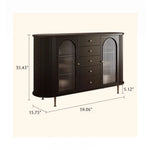 Elegant Solid Wood Cabinet with Glass and Ceramic Accents – Modern Storage Solution for Stylish Interiors hsms-4927