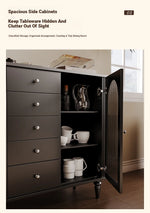 Elegant Solid Wood Cabinet with Glass and Ceramic Accents – Modern Storage Solution for Stylish Interiors hsms-4927
