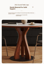 Stylish Solid Wood and Ceramic Sintered Stone Round Dining Table for Modern Interiors hsms-4929