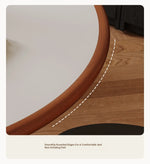 Stylish Solid Wood and Ceramic Sintered Stone Round Dining Table for Modern Interiors hsms-4929