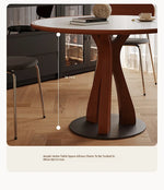 Stylish Solid Wood and Ceramic Sintered Stone Round Dining Table for Modern Interiors hsms-4929