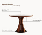 Stylish Solid Wood and Ceramic Sintered Stone Round Dining Table for Modern Interiors hsms-4929