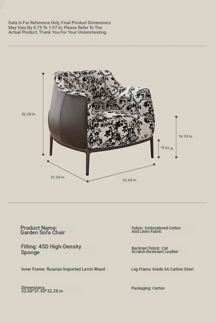 Stylish Pine Techno Fabric Cotton-Ramie Accent Chair for Modern Living Room Decor hsms-4930