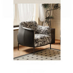 Stylish Pine Techno Fabric Cotton-Ramie Accent Chair for Modern Living Room Decor hsms-4930