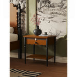 Elegant Solid Wood Bedside Cupboard with Storage Drawer and Bottom Shelf – Perfect for Bedroom Decor hsms-4932