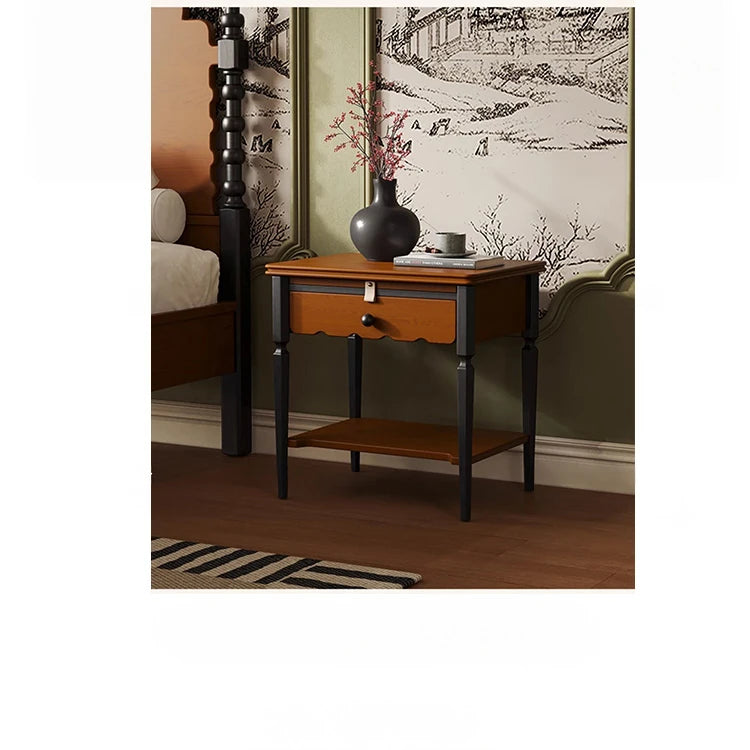 Elegant Solid Wood Bedside Cupboard with Storage Drawer and Bottom Shelf – Perfect for Bedroom Decor hsms-4932