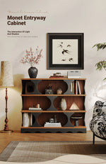 Stylish Multi-Layer Board Cabinet Bookcase - Modern Design with Unique Curved Shelves for Living Room & Home Decor hsms-4933