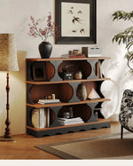 Stylish Multi-Layer Board Cabinet Bookcase - Modern Design with Unique Curved Shelves for Living Room & Home Decor hsms-4933
