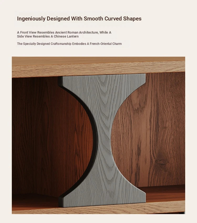 Stylish Multi-Layer Board Cabinet Bookcase - Modern Design with Unique Curved Shelves for Living Room & Home Decor hsms-4933