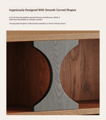 Stylish Multi-Layer Board Cabinet Bookcase - Modern Design with Unique Curved Shelves for Living Room & Home Decor hsms-4933