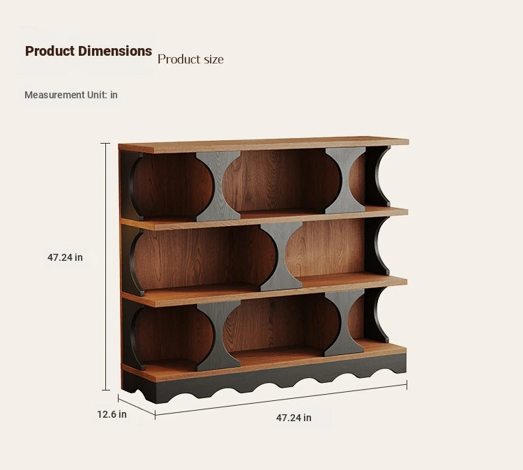 Stylish Multi-Layer Board Cabinet Bookcase - Modern Design with Unique Curved Shelves for Living Room & Home Decor hsms-4933