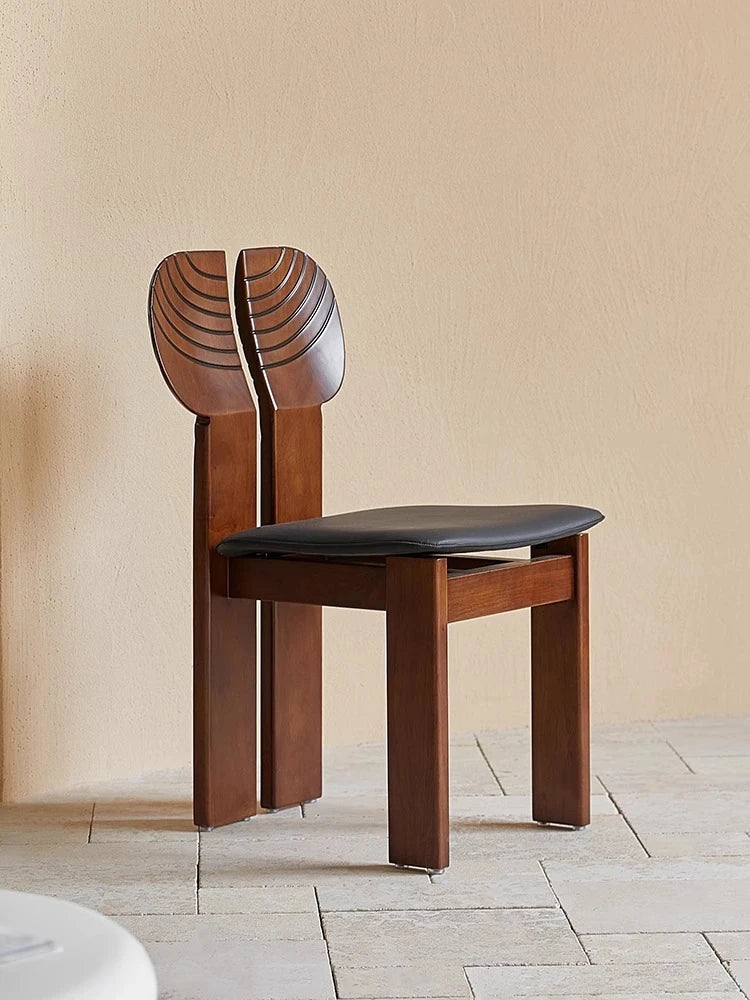 Stylish Ash Wood Chair with PU Leather Seat - Modern Design for Any Space hsms-4934