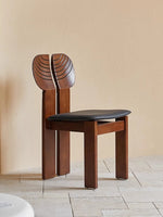 Stylish Ash Wood Chair with PU Leather Seat - Modern Design for Any Space hsms-4934