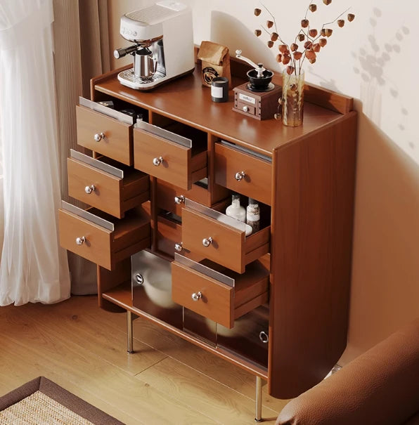 Stylish Solid Wood Cabinet with Tempered Glass Doors - Ideal Storage Solution for Home Decor hsms-4935