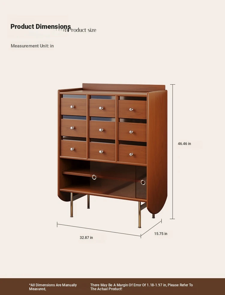 Stylish Solid Wood Cabinet with Tempered Glass Doors - Ideal Storage Solution for Home Decor hsms-4935