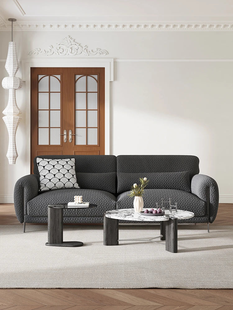 Elegant Ash Wood and Marble Coffee Table with Tempered Glass - Modern Living Room Accent hsms-4936