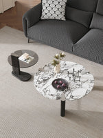 Elegant Ash Wood and Marble Coffee Table with Tempered Glass - Modern Living Room Accent hsms-4936