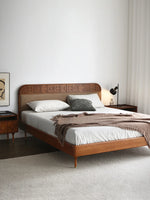 Elegant Solid Wood Bed with Techno Fabric and Red Sandalwood Accents – Stylish Modern Furniture for Your Bedroom hsxz-2156