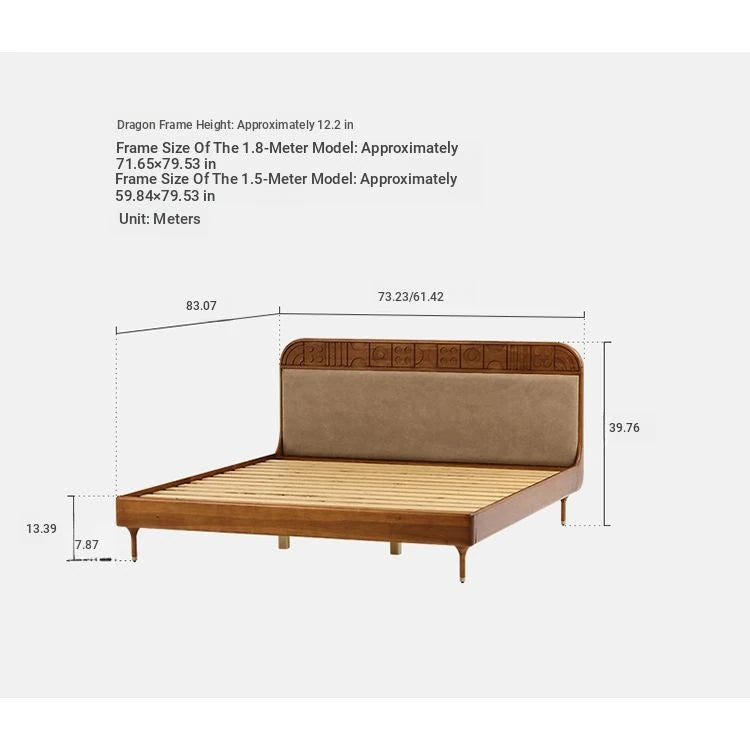 Elegant Solid Wood Bed with Techno Fabric and Red Sandalwood Accents – Stylish Modern Furniture for Your Bedroom hsxz-2156