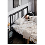 Stylish Red Oak Pine Bed Frame with Elegant Headboard – Perfect Blend of Comfort and Chic Design for Your Bedroom hsxz-2157