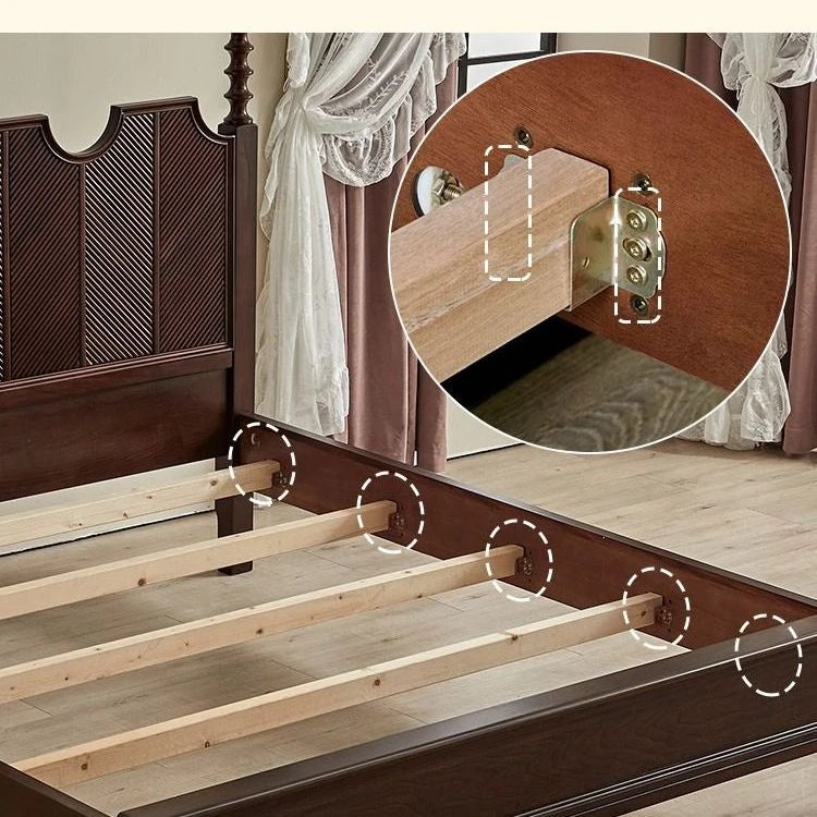 Elegant Solid Wood Bed - Multi-Layer Board Chinese Fir Frame for Stylish Bedrooms hsxz-2158