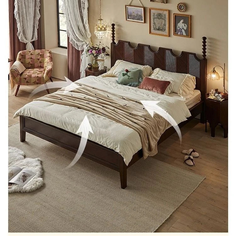Elegant Solid Wood Bed - Multi-Layer Board Chinese Fir Frame for Stylish Bedrooms hsxz-2158