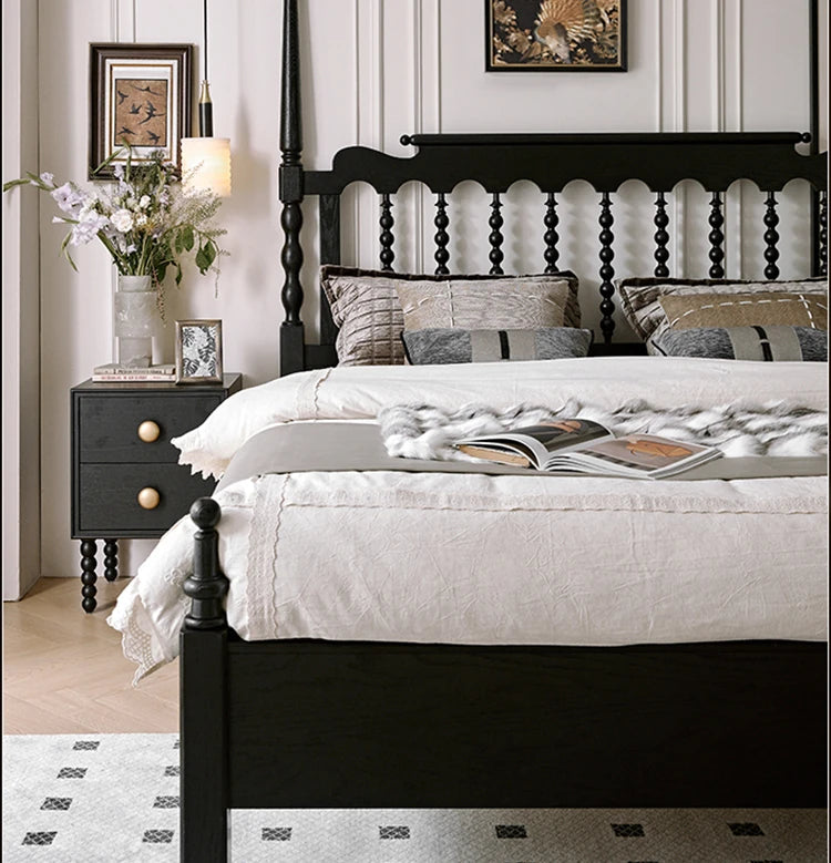 Stylish Red Oak & Pine Bed Frame - Modern Design for Your Bedroom Sanctuary hsxz-2159