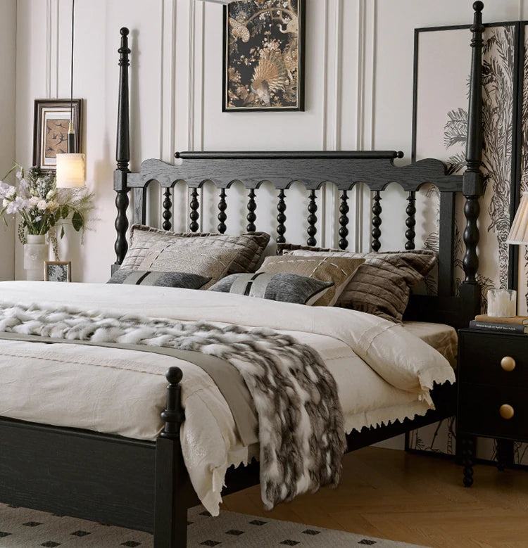 Stylish Red Oak & Pine Bed Frame - Modern Design for Your Bedroom Sanctuary hsxz-2159