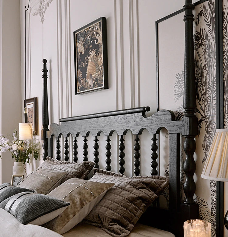 Stylish Red Oak & Pine Bed Frame - Modern Design for Your Bedroom Sanctuary hsxz-2159