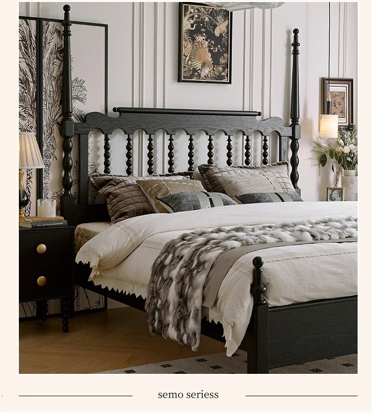 Stylish Red Oak & Pine Bed Frame - Modern Design for Your Bedroom Sanctuary hsxz-2159