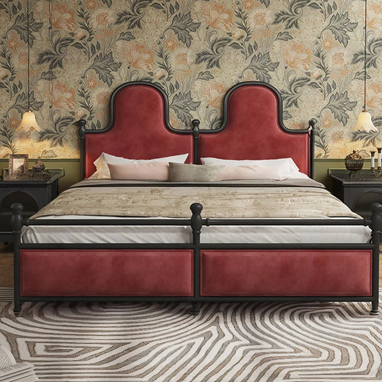 Elegant Ash Wood and Cherry Wood Upholstered Bed with Spacious Foam Mattress and Stylish Storage Drawers hsxz-2160